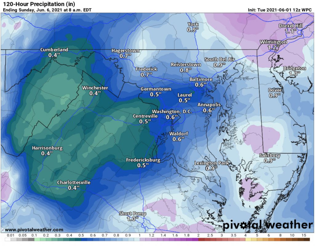 Rain Outlook Through Sunday