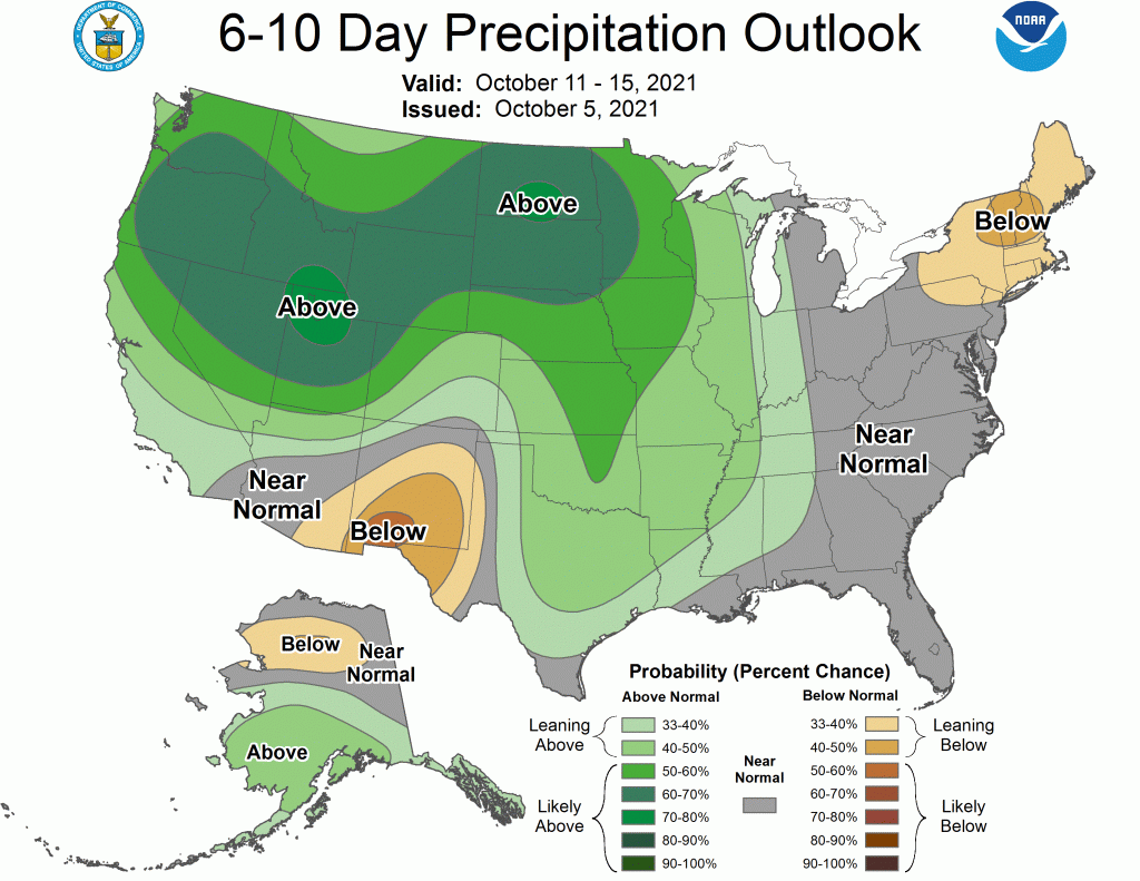 6 to 10 Day Precipitation Outlook from the Climate Prediction Center