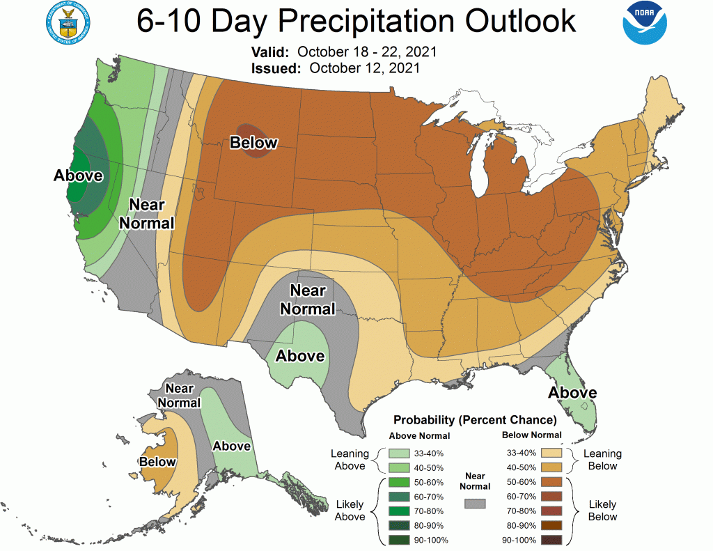 6 to 10 Day Precipitation Outlook from the Climate Prediction Center