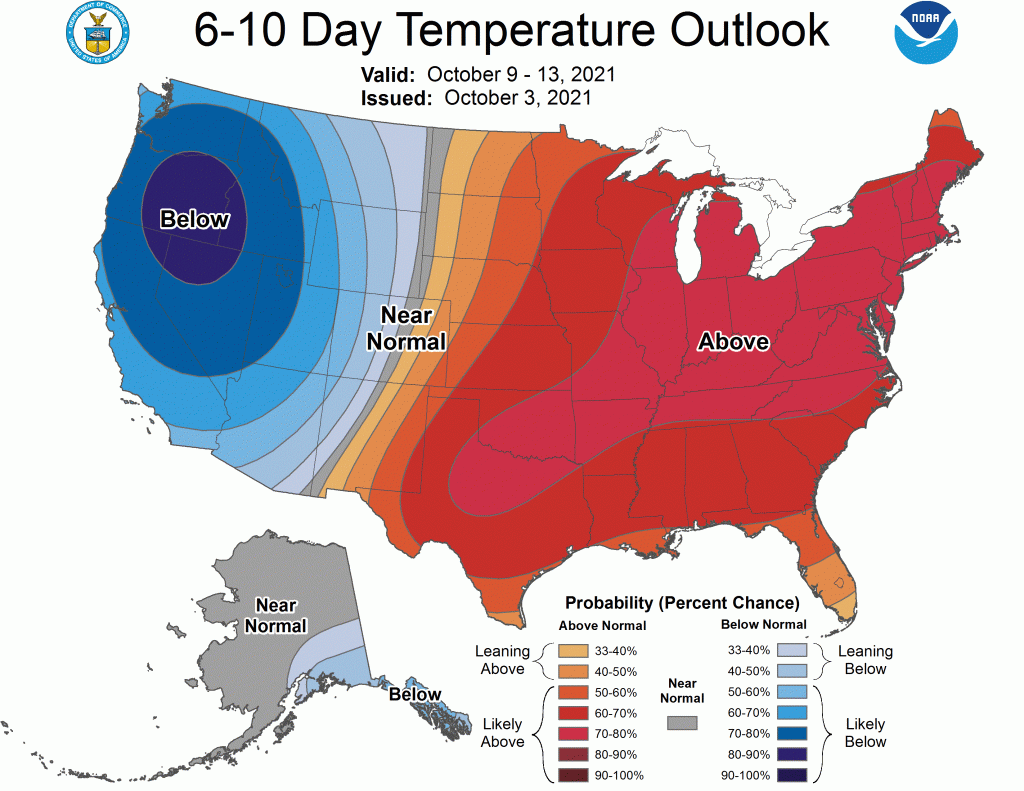 6 to 10 Day Temperature Outlook 