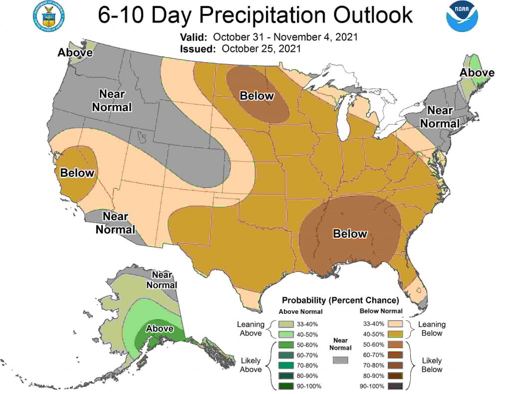 6 to 10 Day Precipitation Outlook from the Climate Prediction Center